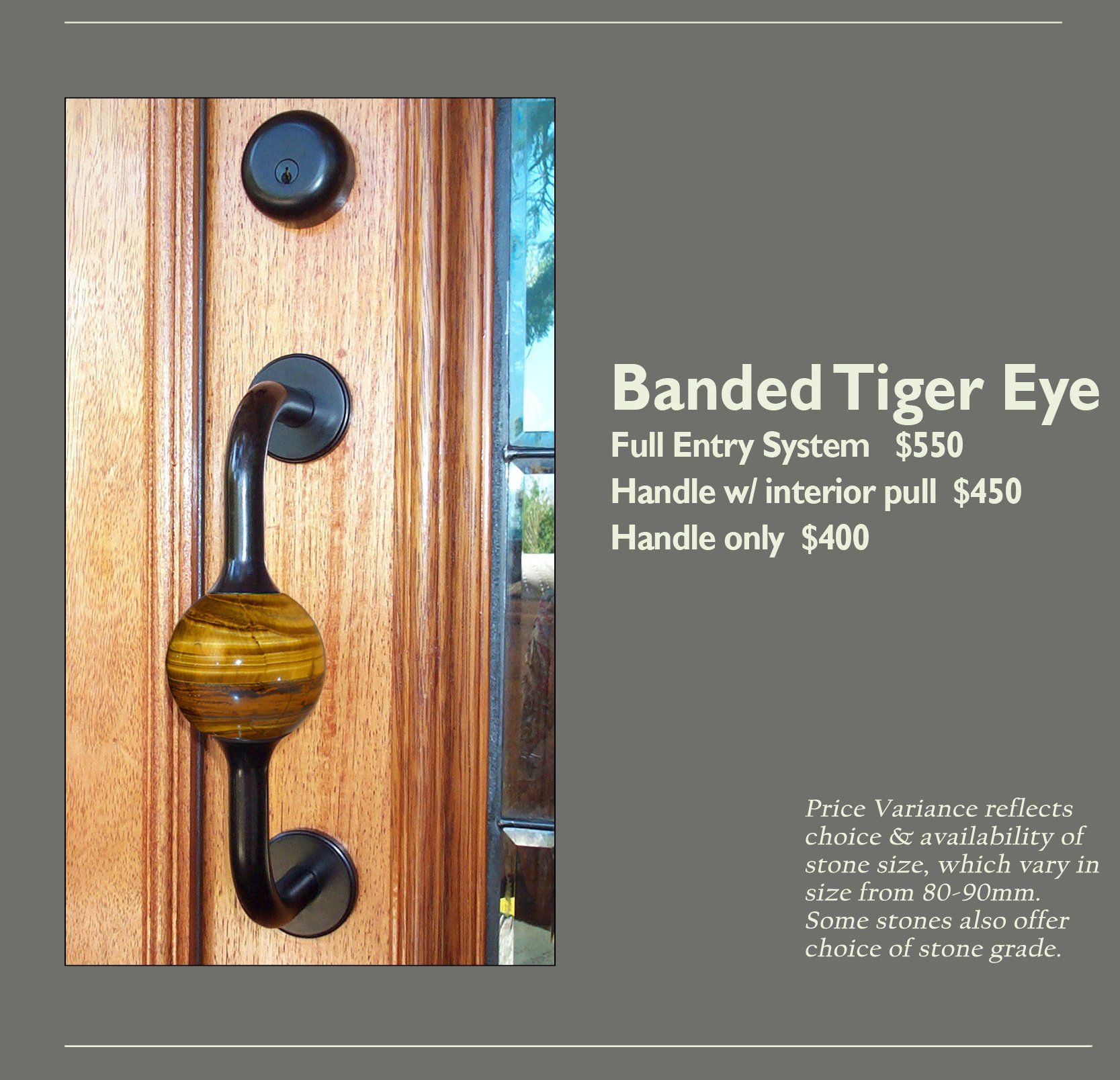 Banded Tiger Eye Entry Knob Options