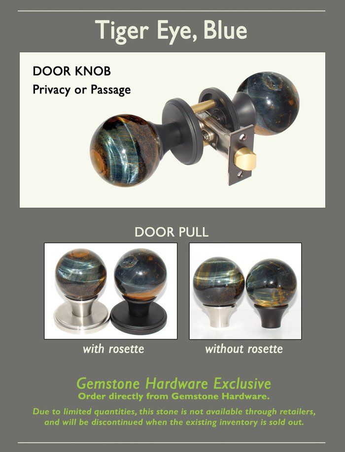 Blue Tiger Eye Doorknob Options