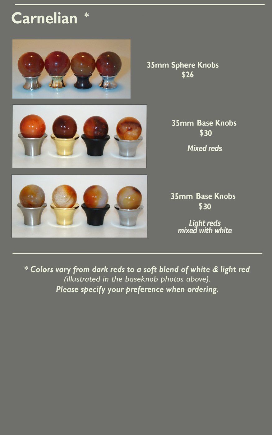 Carnelian Cabinet Knob Selections