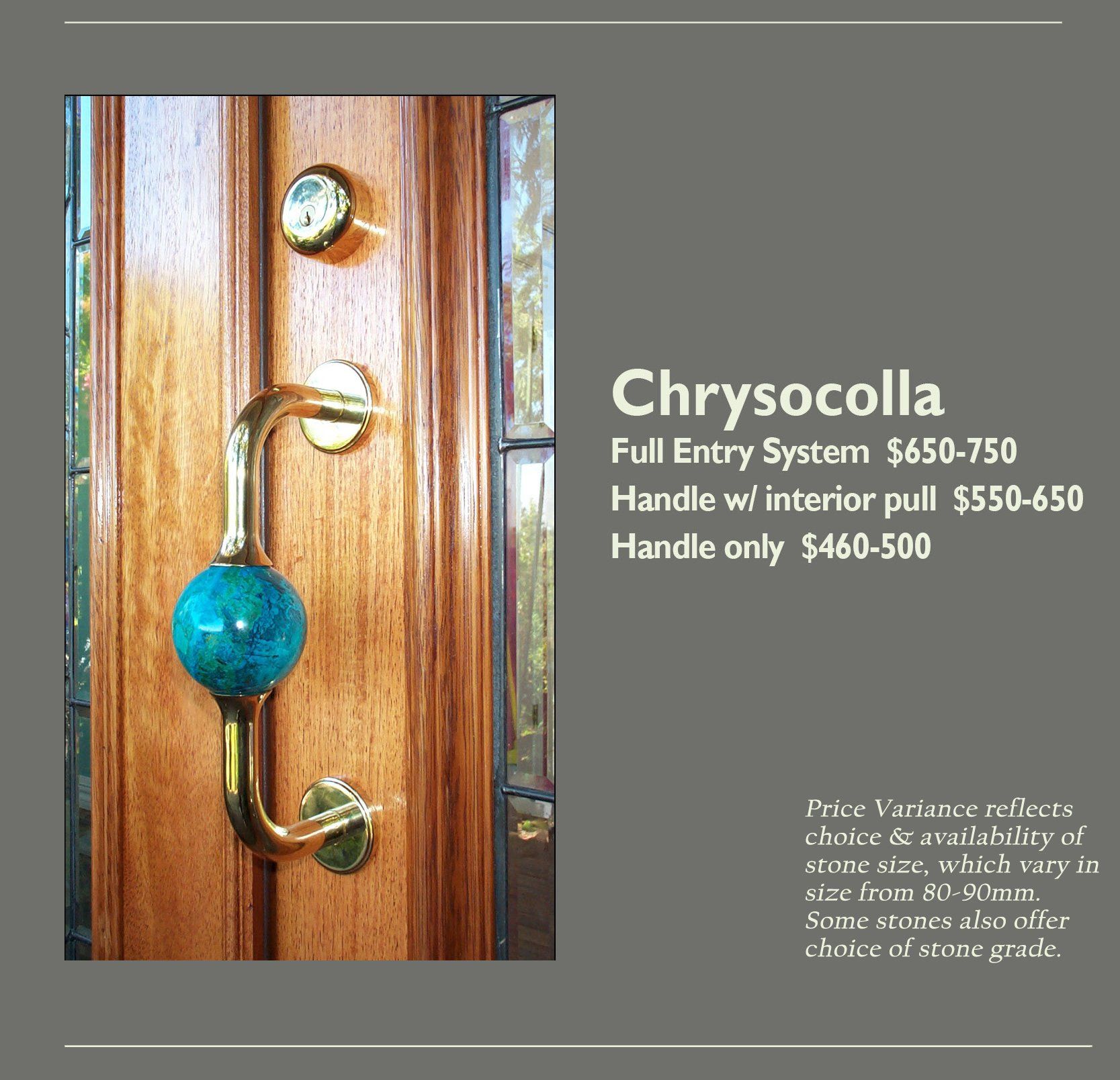 Chrysocolla Entry Knob Options