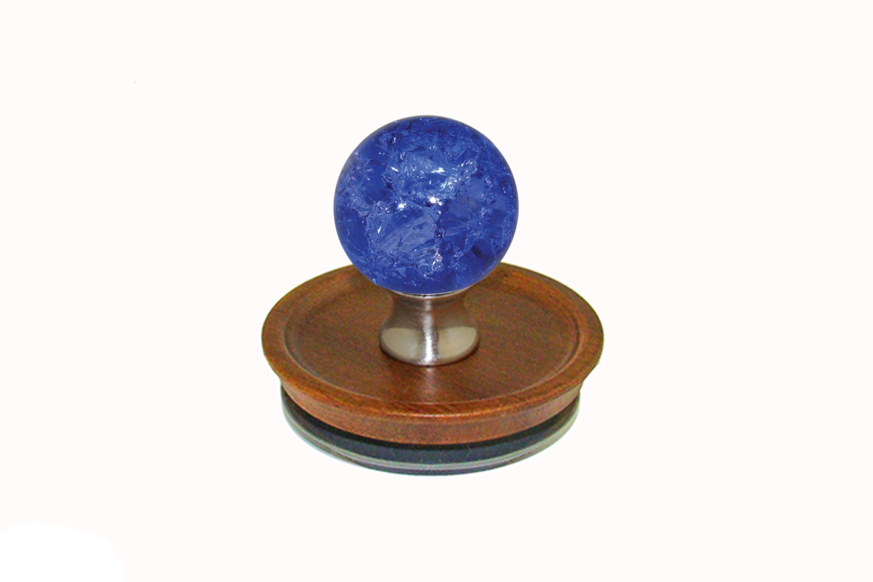 Cobalt Blue Cracked Glass Jar Topper