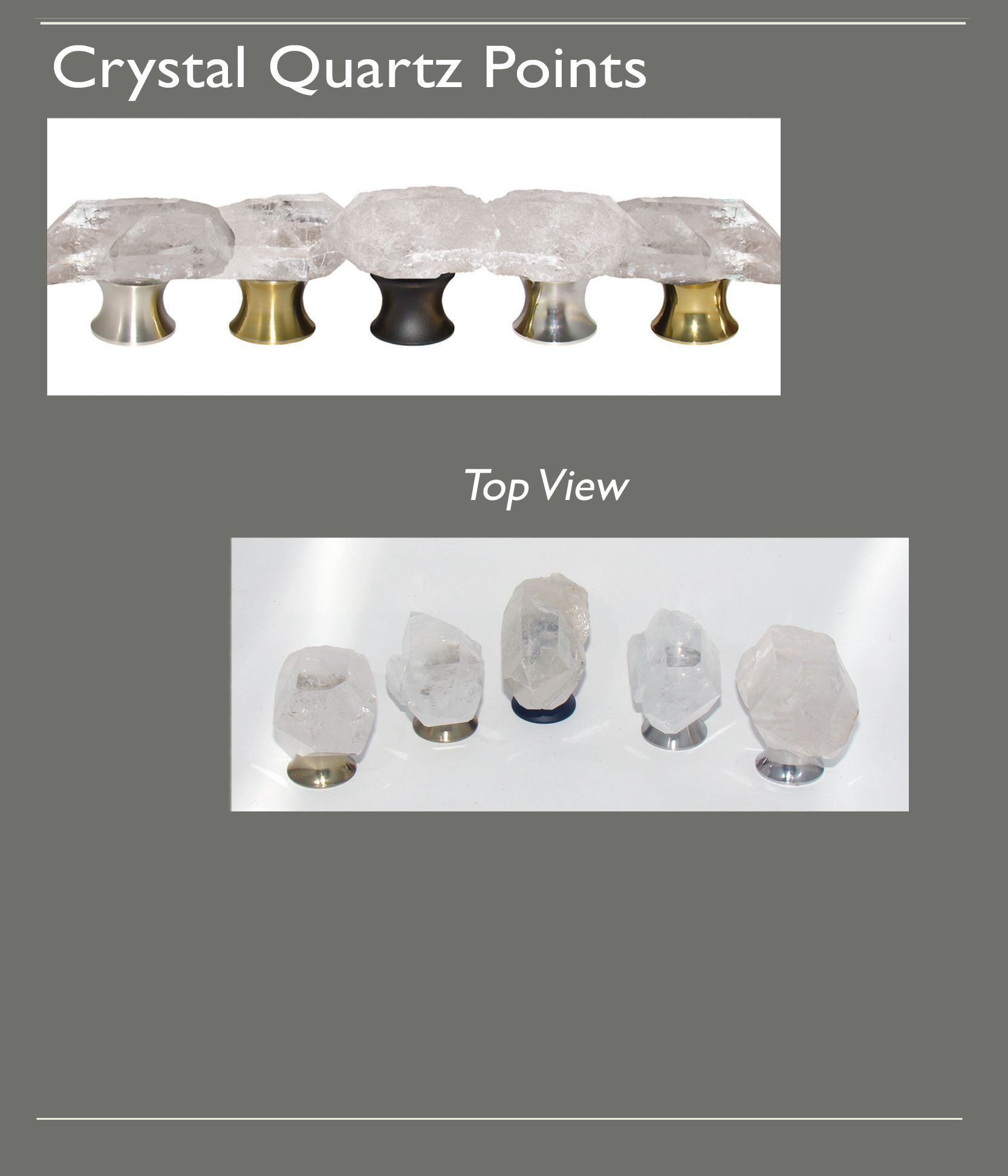 Crystal Quartz Points Cabinet Knob Selections