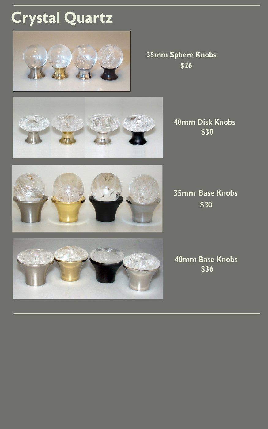 Crystal Quartz Cabinet Knob Selections