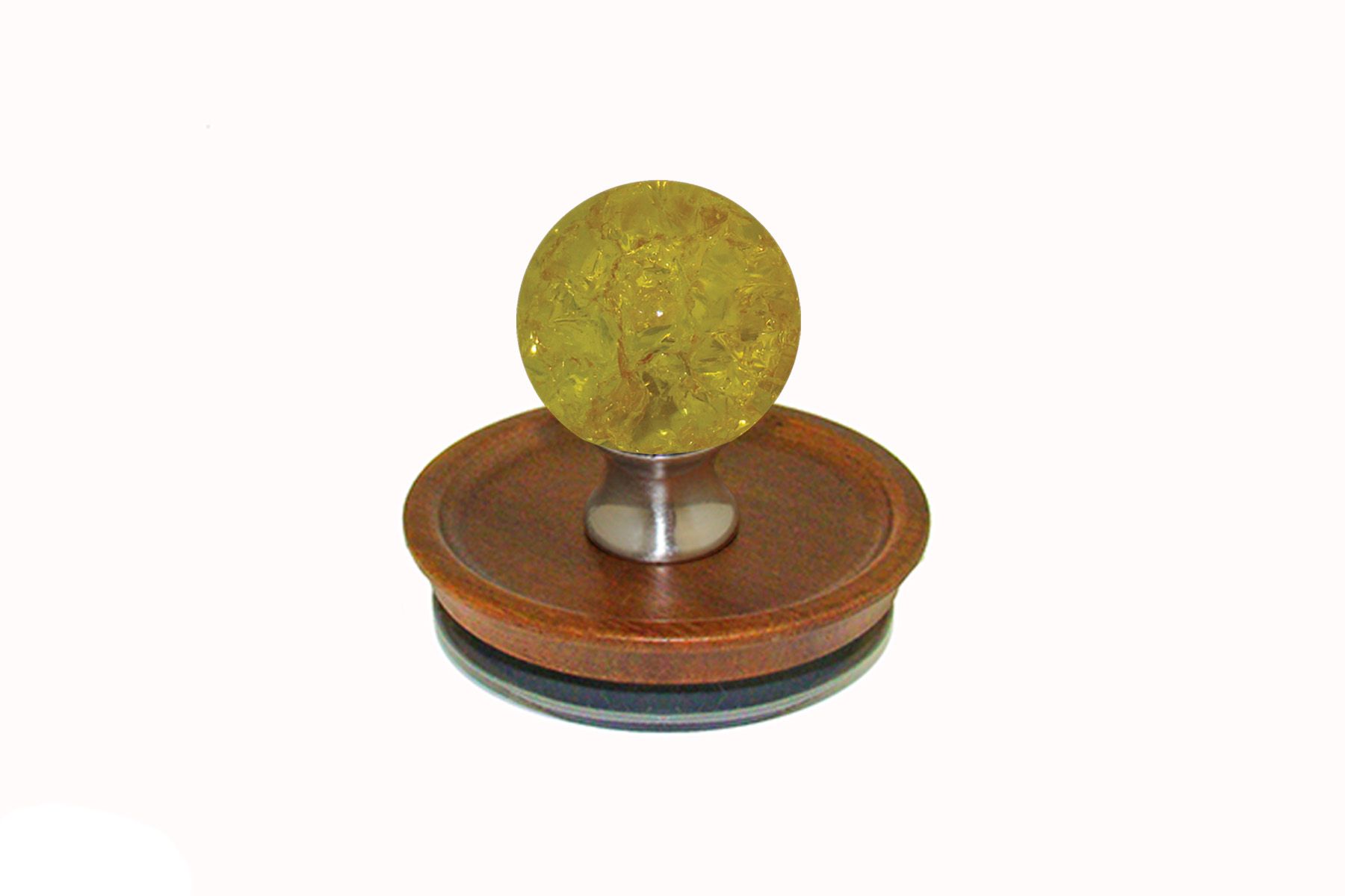 Mellow Yellow Cracked Glass Jar Topper