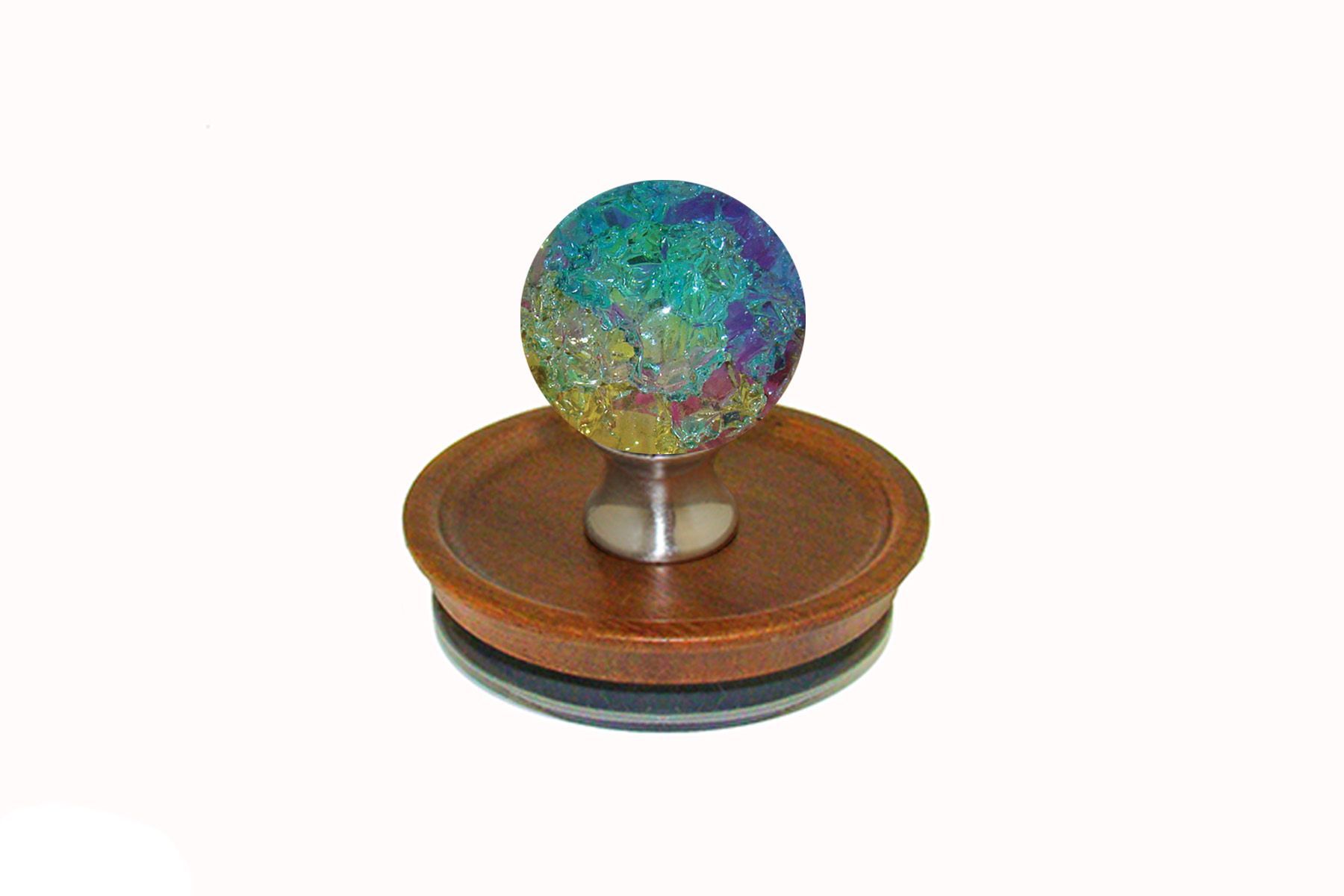 Over the Rainbow Cracked Glass Jar Topper