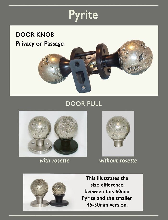 Pyrite Doorknob 60mm Options