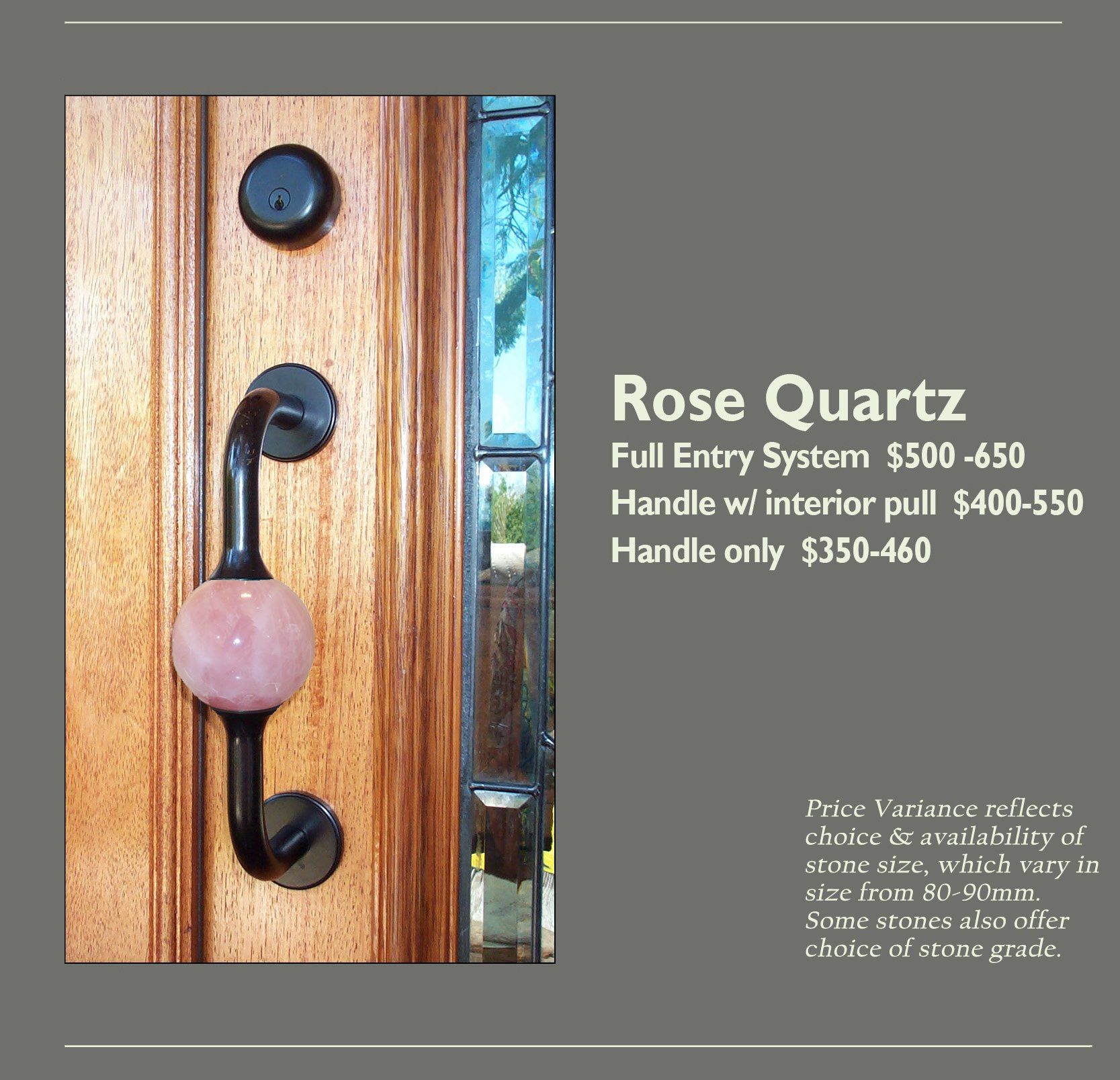 Rose Quartz Entry Knob Options