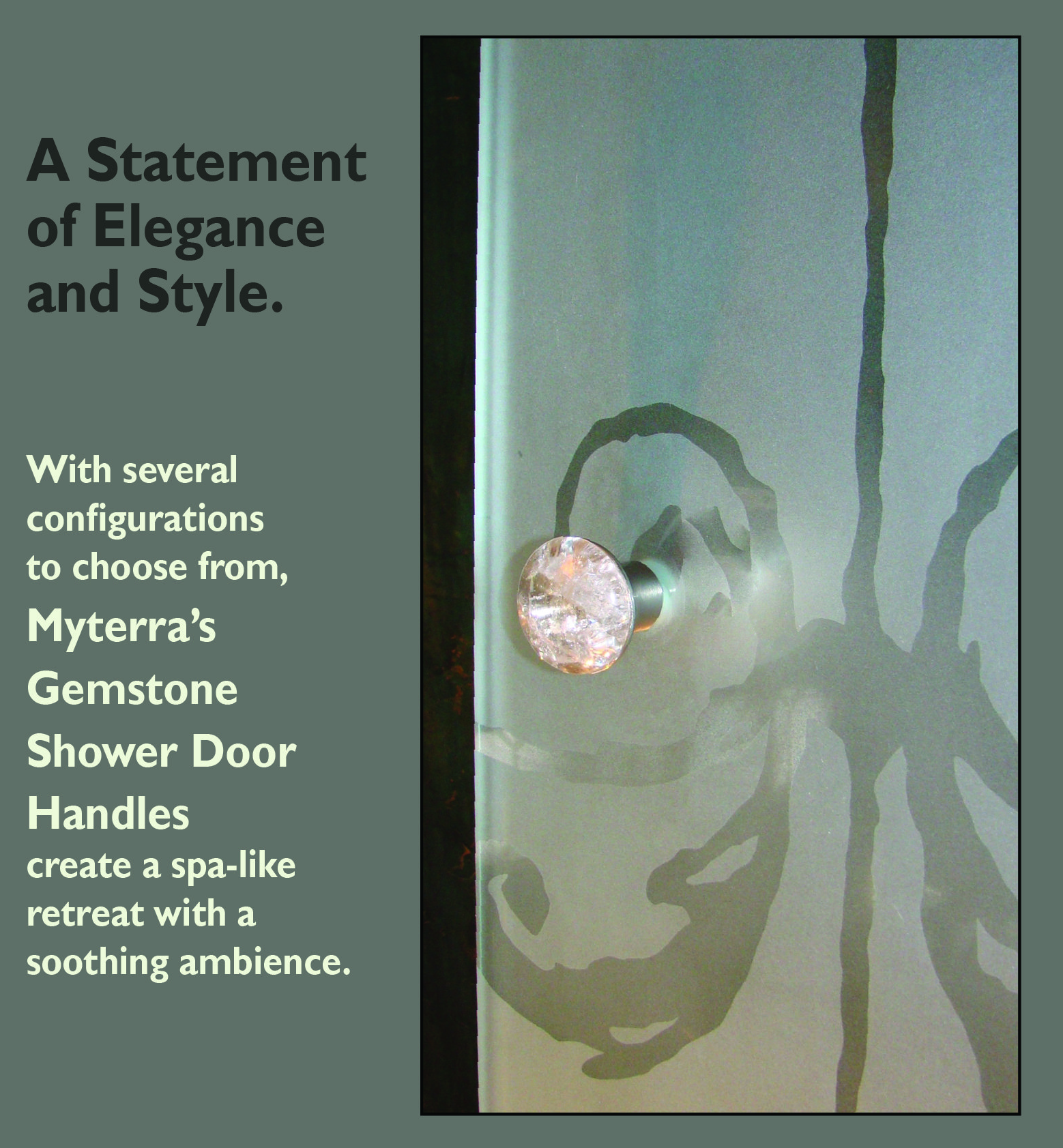 Myterra Gemstone Hardware Shower Knobs are a statement of elegance & style