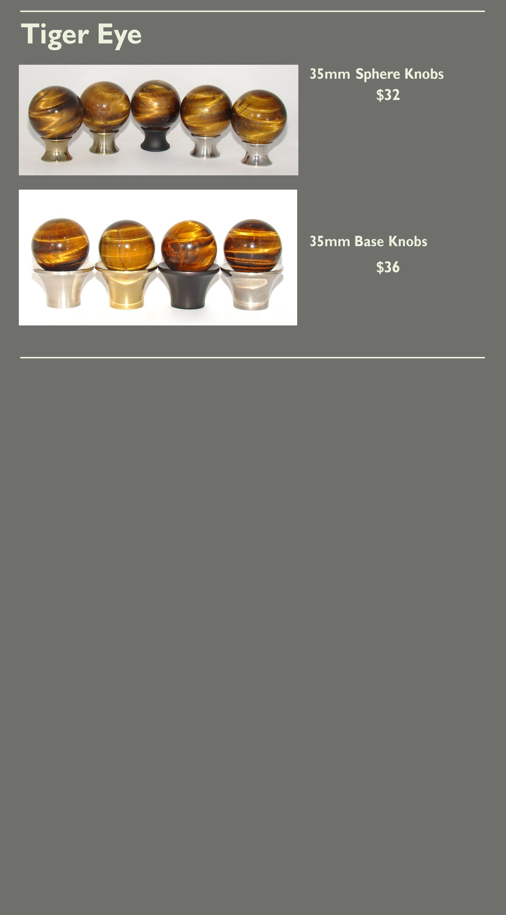 Tiger Eye Cabinet Knob Selections
