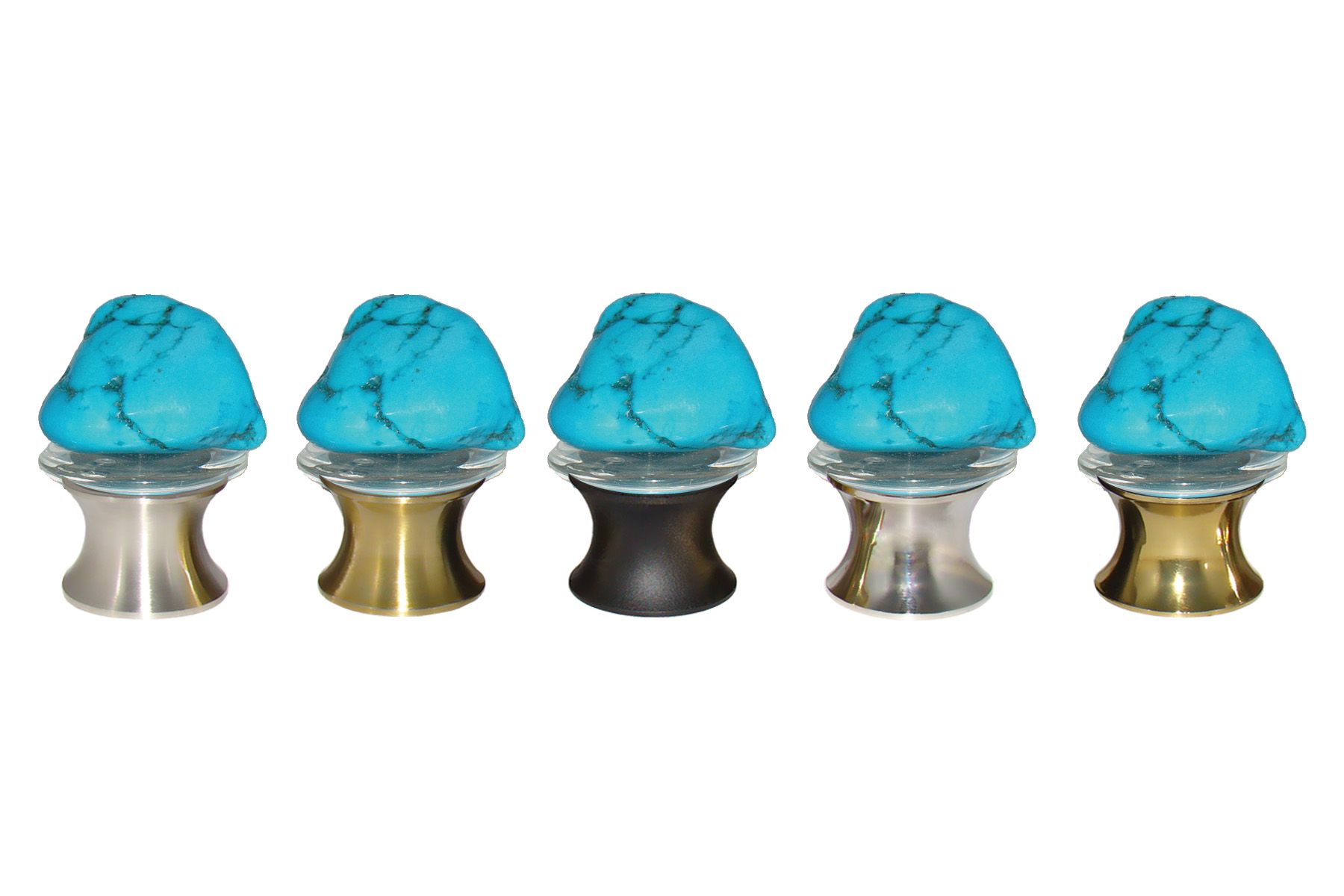 Tumbled Turquoise on 30mm Glass Base Cabinet Knob by Myterra