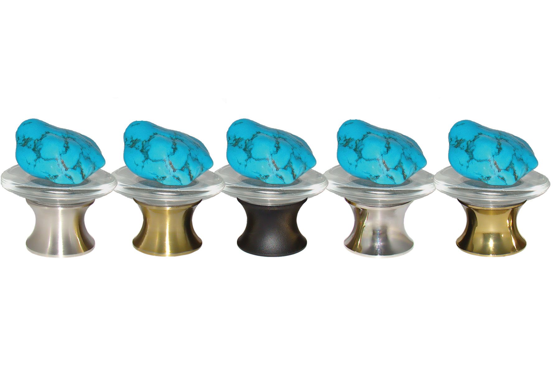 Tumbled Turquoise on 40mm Glass Base Cabinet Knob by Myterra