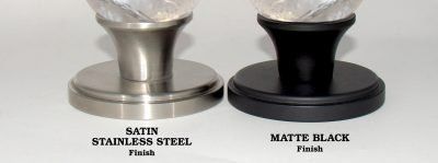 Doorknobs come in Satin Stainless and Matte Black finishes