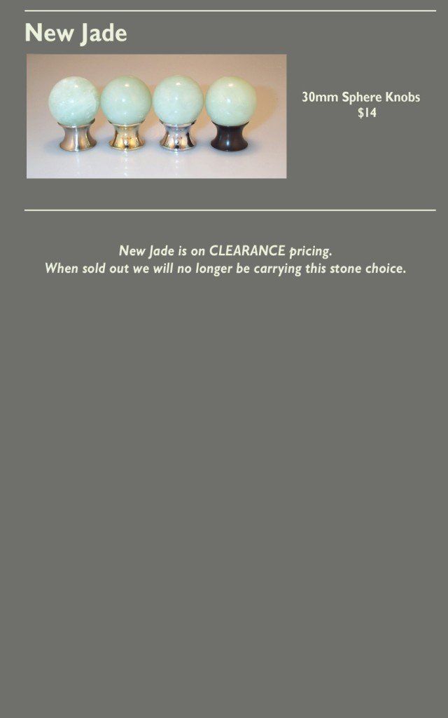 New Jade Cabinet Knob Selections