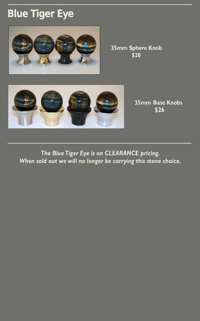 Blue Tiger Eye Cabinet Knob Selections