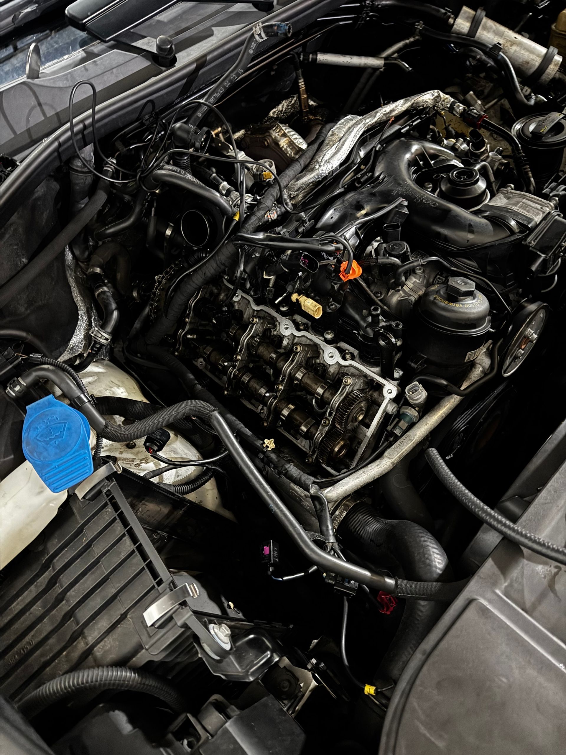 An Overhead View Of An Open Car Engine Bay Showing — Elite Fleet Auto in Rockhampton, QLD
