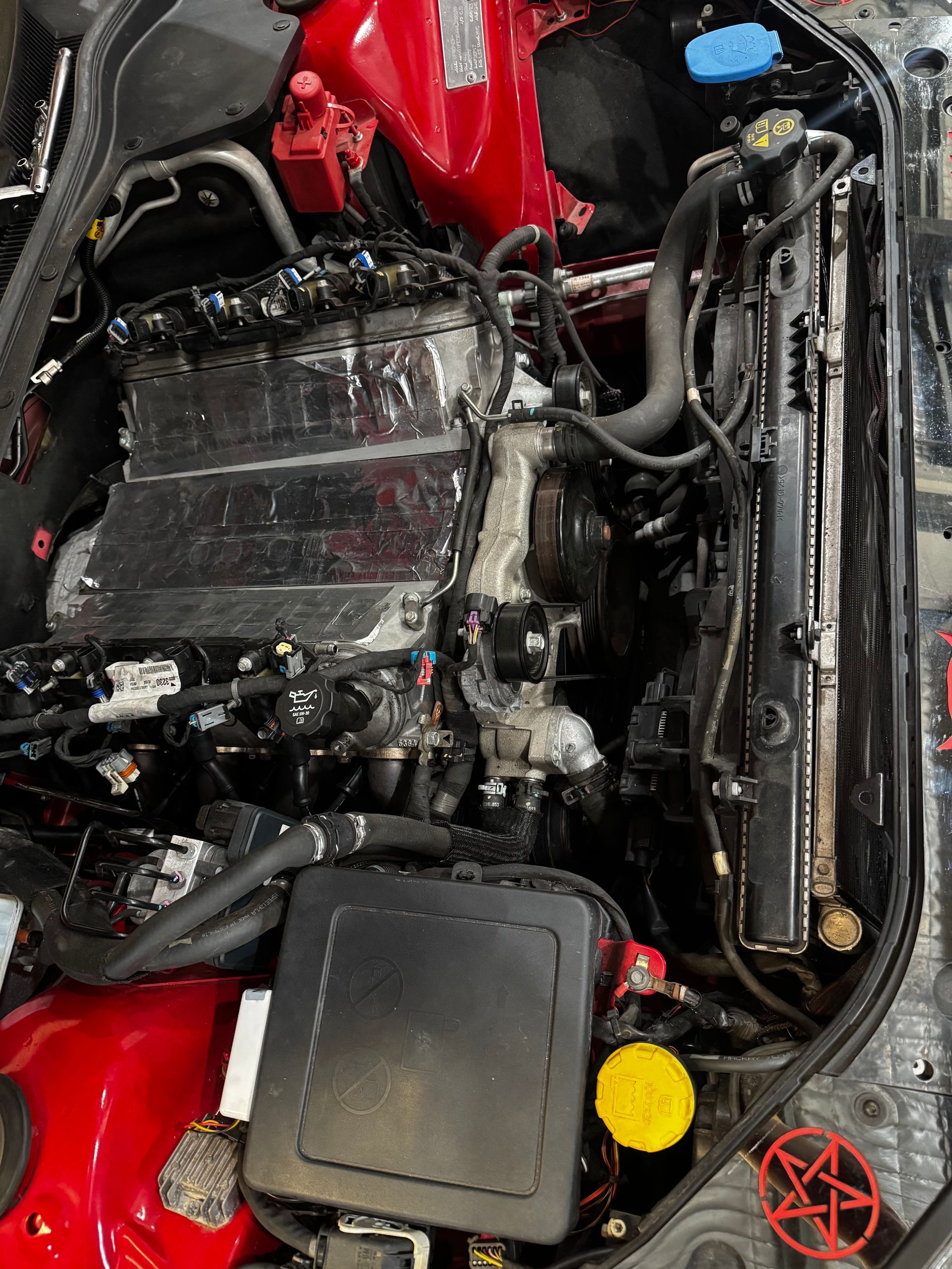 Top-down View Of An Open Car Hood Showing A Clean Engine Bay — Elite Fleet Auto in Bowen, QLD
