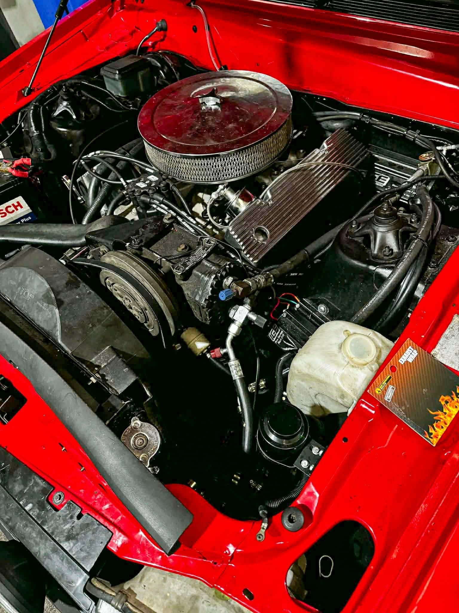 High-angle View Of A Clean, Bright Red Car Engine Bay Featuring — Elite Fleet Auto in Bowen, QLD