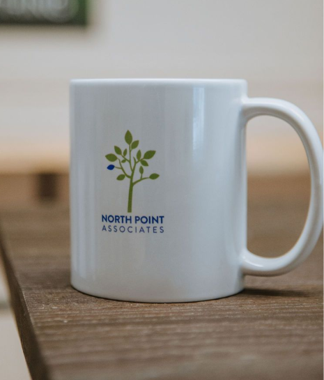 North Point coffee cup in breakroom.
