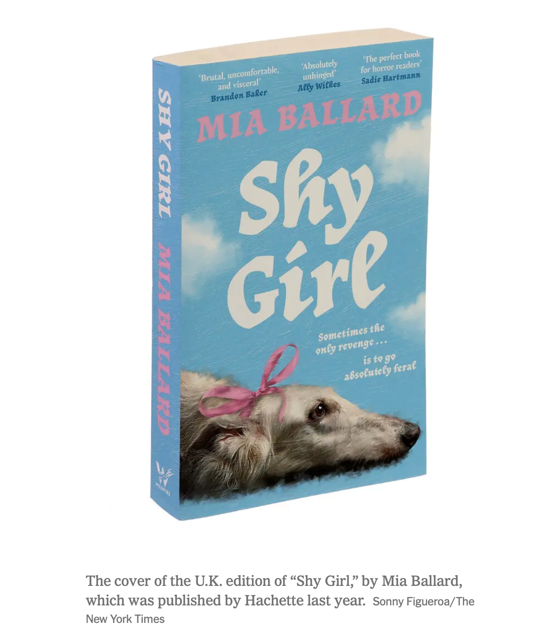 Book cover for the UK release of Shy Girl  by Mia Ballard