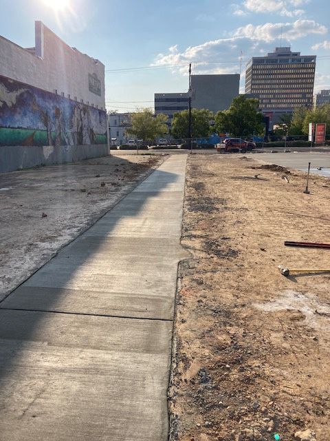 A concrete sidewalk in Brandon, MS by Scott Meadows Construction Co.