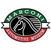 The marconi automotive museum logo is a horse head in a circle.