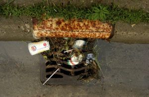 Clogged storm drain in Michigan