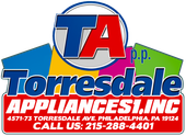 A logo for torresdale appliances inc in philadelphia pa