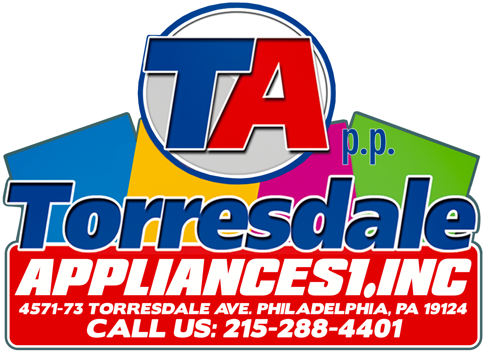 A logo for torresdale appliances inc in philadelphia pa