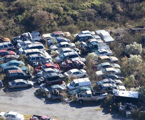 Aerial View of a Car Junkyard — Lawrenceville, GA — Lance Used Auto Parts