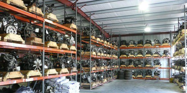 Car Engines in a Shelves— Lawrenceville, GA — Lance Used Auto Parts