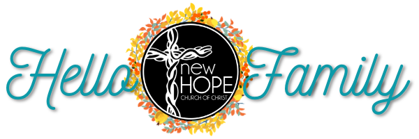 A logo for a church called hello family new hope