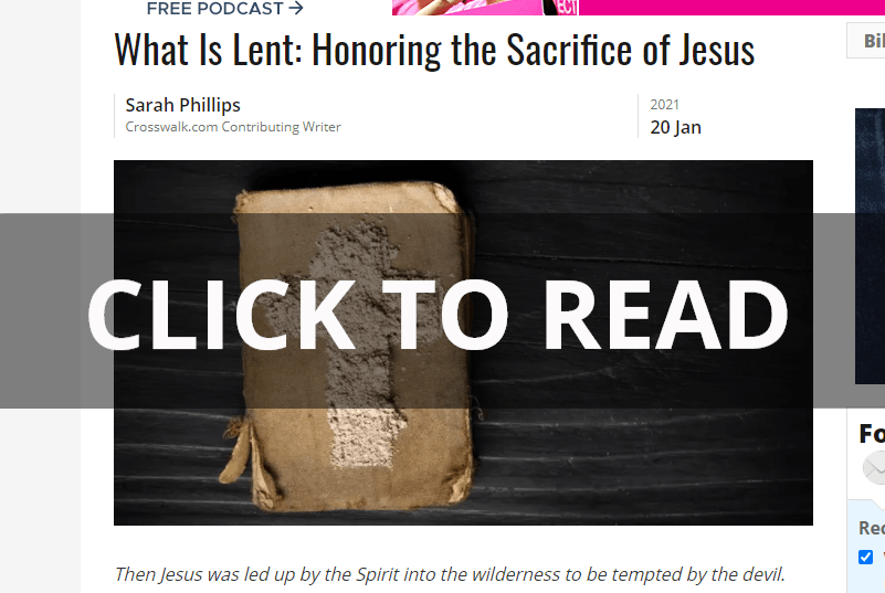 A screenshot of a website titled what is lent honoring the sacrifice of jesus.