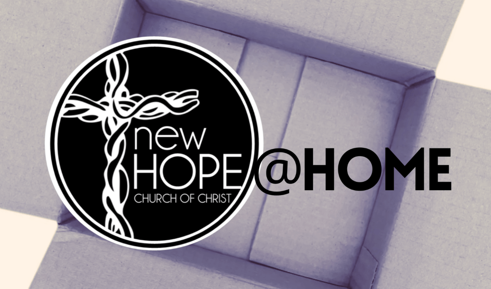 A logo for new hope @ home church of christ