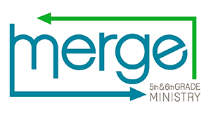 A logo for merge 5th and 6th grade ministry