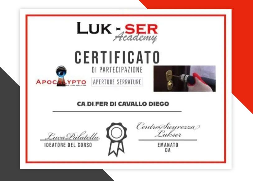 Attestato Luk Ser