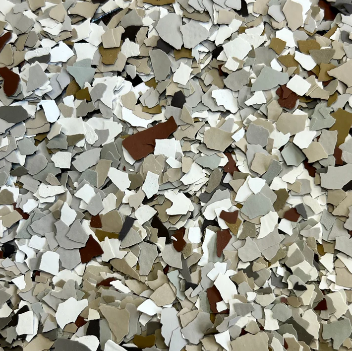 A close up of a pile of small pieces of concrete