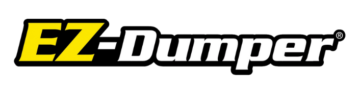 Logo for EZ-Dumper in yellow and white text with a shadow. The 