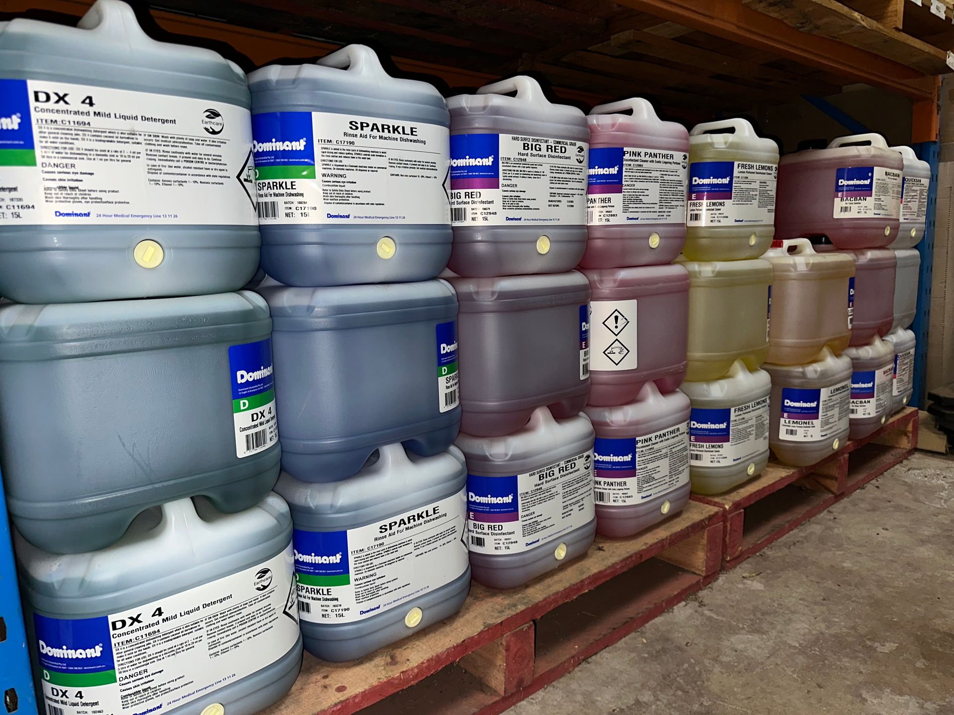 A Shelf of Cleaning Chemicals in a Shop— Springs Cleaning Supplies In Ciccone, NT
