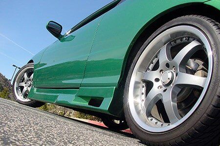 Green Lowered Car — Automotive Repairs in Chula Vista, CA