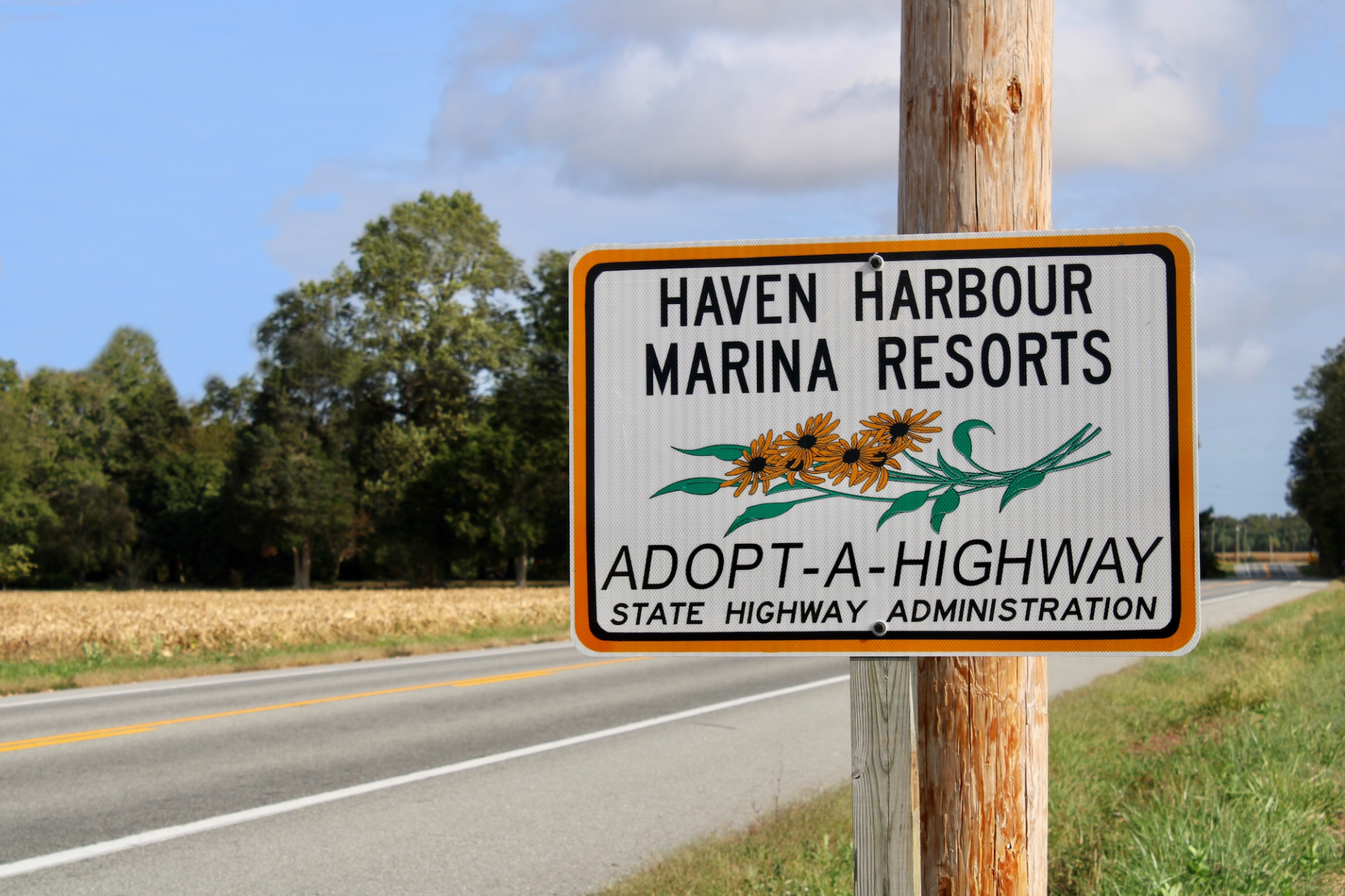 Sign on rural highway