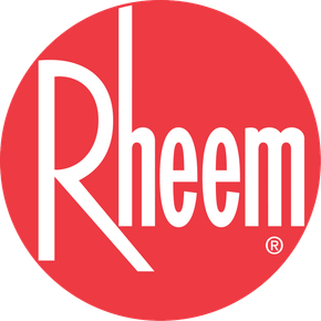 A red circle with the word rheem on it