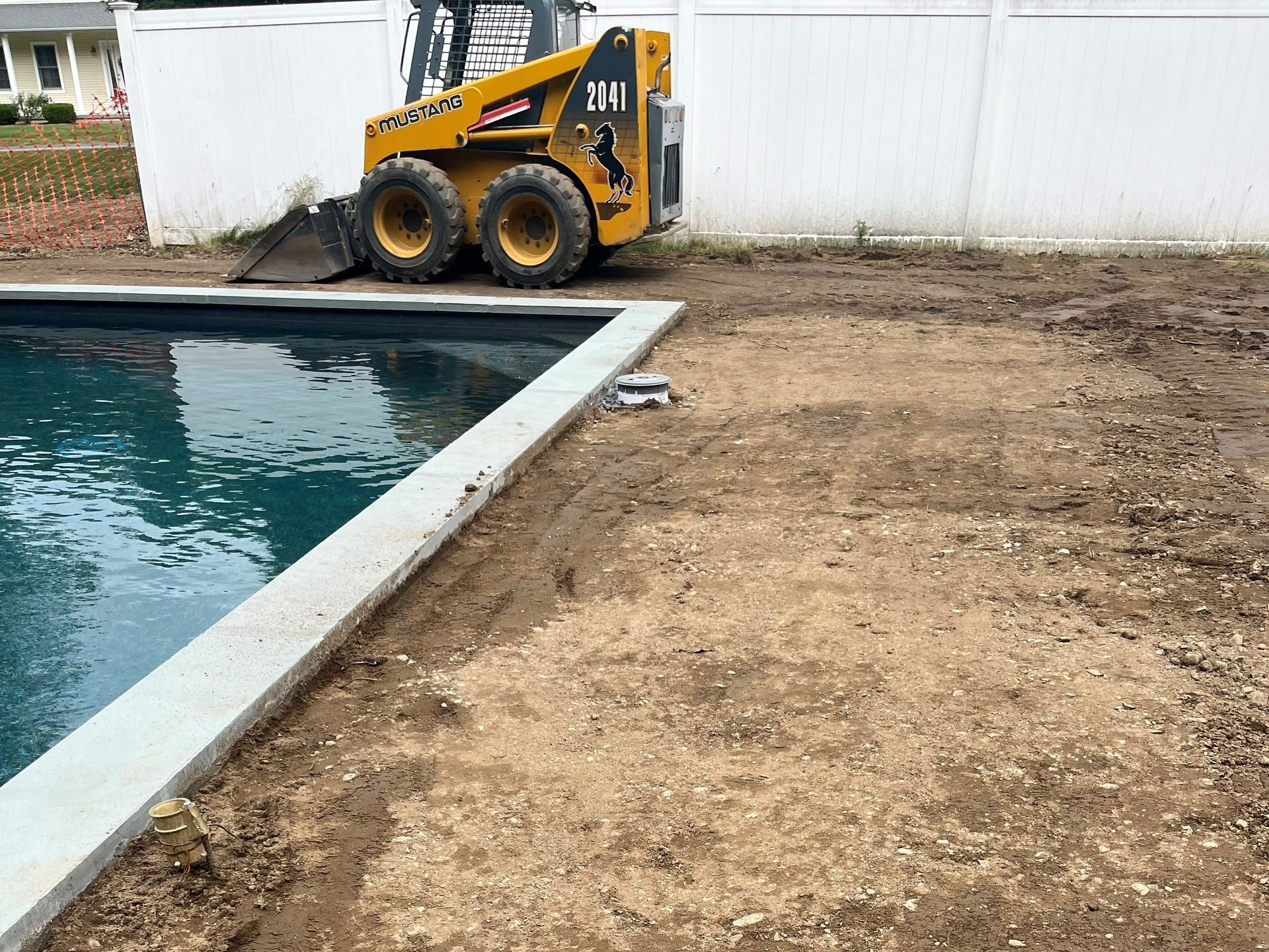 Swimming Pool in Progress — East Longmeadow, MA — Jon Starr Landscape and Design