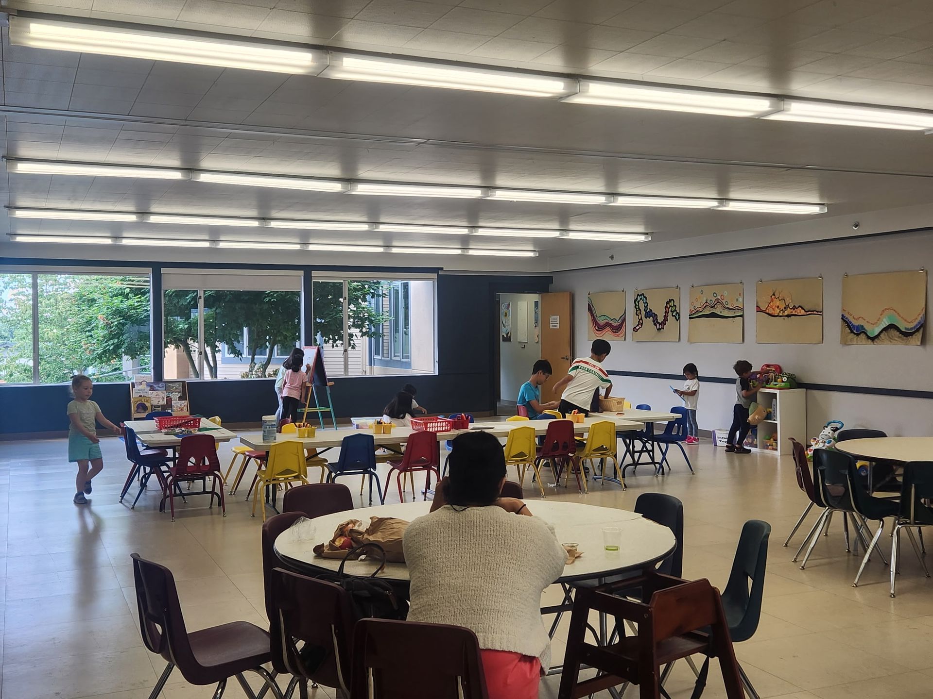 The church's lunchroom, ready for the Summer Lunch program.