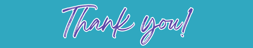 A neon sign that says `` thank you '' on a blue background.