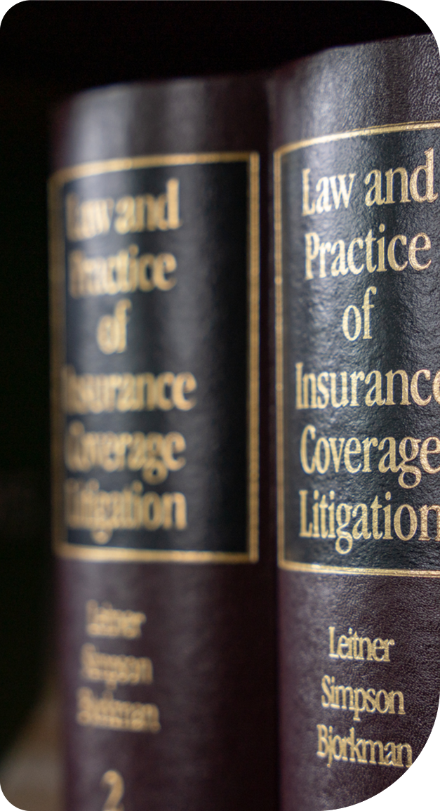 Two books titled law and practice of insurance coverage litigation