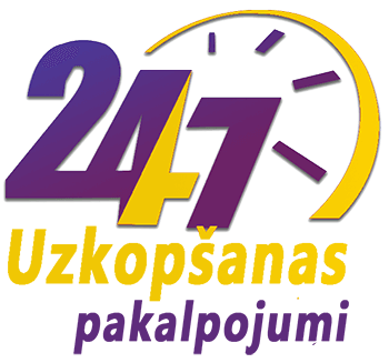 Logotips 24/7 uzkopšanas pakalpojumi