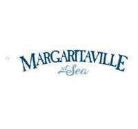 The logo for margaritaville by the sea is on a white background.