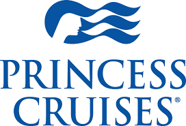 A blue and white logo for princess cruises