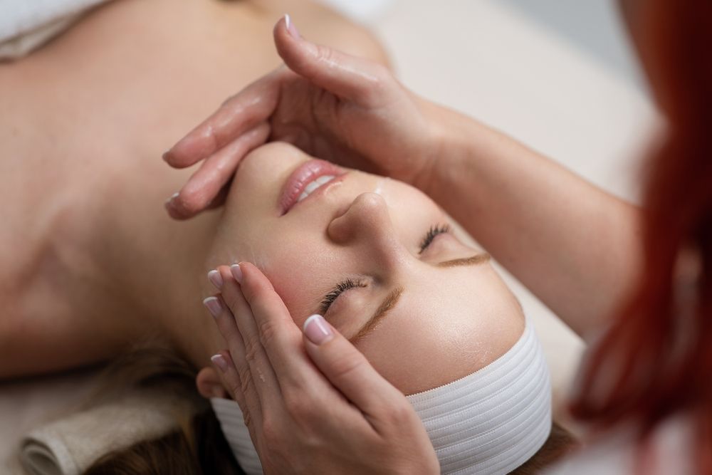 Woman Receiving Facial Massage With Closed Eyes — A1 Coffs Harbour in Coffs Harbour, NSW