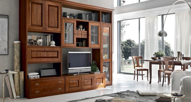 Pareti attrezzate in legno personalizzate